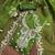 green organza embroidered unstitched dressmaterials 3 pair top bottom dupptaa