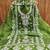 green organza embroidered unstitched dressmaterials 3 pair top bottom dupptaa