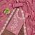 Pink georgette embroidered unstitched dressmaterials 3 pair top bottom dupptaa