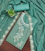 Indigo georgette embroidered unstitched dressmaterials 3 pair top bottom dupptaa