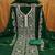 green georgette embroidered unstitched dressmaterials 3 pair top bottom dupptaa