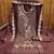 brown georgette embroidered unstitched dressmaterials 3 pair top bottom dupptaa