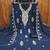 blue georgette embroidered unstitched dressmaterials 3 pair top bottom dupptaa