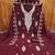 maroon georgette embroidered unstitched dressmaterials 3 pair top bottom dupptaa