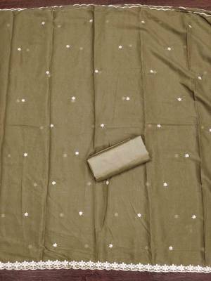 sea green georgette embroidered unstitched dressmaterials 3 pair top bottom dupptaa 2