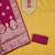 Yellow silk embroidered unstitched dressmaterials 3 pair top bottom dupptaa