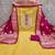 Yellow silk embroidered unstitched dressmaterials 3 pair top bottom dupptaa