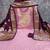 Wine silk embroidered unstitched dressmaterials 3 pair top bottom dupptaa