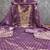 Purple silk embroidered unstitched dressmaterials 3 pair top bottom dupptaa