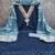 Blue silk embroidered unstitched dressmaterials 3 pair top bottom dupptaa