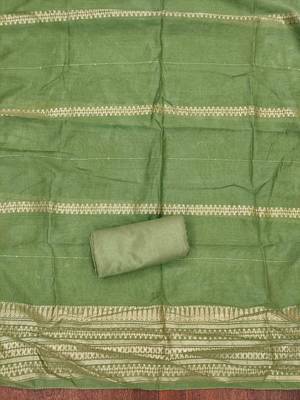 Green silk embroidered unstitched dressmaterials 3 pair top bottom dupptaa 2