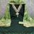 Green silk embroidered unstitched dressmaterials 3 pair top bottom dupptaa