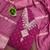 Pink silk embroidered unstitched dressmaterials 3 pair top bottom dupptaa