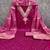 Pink silk embroidered unstitched dressmaterials 3 pair top bottom dupptaa