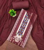 maroon cotton blend embroidered unstitched dressmaterials 3 pair top bottom dupptaa