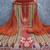 Orange cotton embroidered unstitched dressmaterials 3 pair top bottom dupptaa