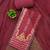 Red cotton embroidered unstitched dressmaterials 3 pair top bottom dupptaa