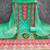Green cotton embroidered unstitched dressmaterials 3 pair top bottom dupptaa