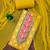 Yellow cotton embroidered unstitched dressmaterials 3 pair top bottom dupptaa