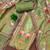 Green cotton embroidered unstitched dressmaterials 3 pair top bottom dupptaa