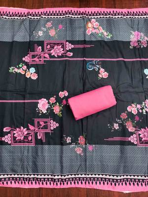 Pink cotton embroidered unstitched dressmaterials 3 pair top bottom dupptaa 2