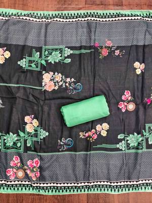 Indigo cotton embroidered unstitched dressmaterials 3 pair top bottom dupptaa 3