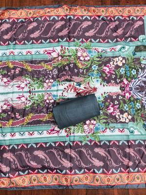 Sky cotton embroidered unstitched dressmaterials 3 pair top bottom dupptaa 2