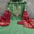 Green cotton embroidered unstitched dressmaterials 3 pair top bottom dupptaa