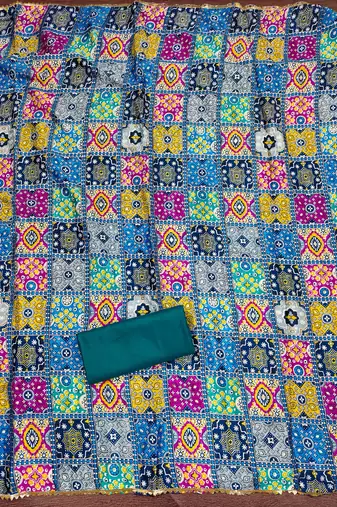 sky cotton blend embroidered unstitched dressmaterials 3 pair top bottom dupptaa