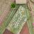 green cotton blend embroidered unstitched dressmaterials 3 pair top bottom dupptaa