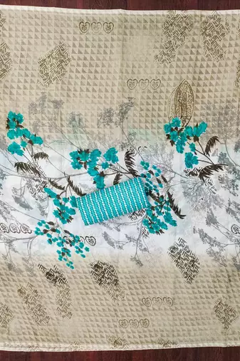 sky cotton blend embroidered unstitched dressmaterials 3 pair top bottom dupptaa