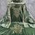 green organza embroidered unstitched dressmaterials 3 pair top bottom dupptaa