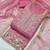pink organza embroidered unstitched dressmaterials 3 pair top bottom dupptaa