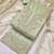 sea green organza embroidered unstitched dressmaterials 3 pair top bottom dupptaa