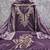 purple organza embroidered unstitched dressmaterials 3 pair top bottom dupptaa