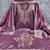 wine organza embroidered unstitched dressmaterials 3 pair top bottom dupptaa