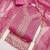 pink organza embroidered unstitched dressmaterials 3 pair top bottom dupptaa