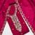 pink silk blend embroidered unstitched dressmaterials 3 pair top bottom dupptaa