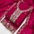 pink silk blend embroidered unstitched dressmaterials 3 pair top bottom dupptaa