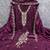 wine silk blend embroidered unstitched dressmaterials 3 pair top bottom dupptaa