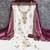 wine georgette embroidered unstitched dressmaterials 3 pair top bottom dupptaa