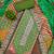 green cotton blend embroidered unstitched dressmaterials 3 pair top bottom dupptaa