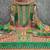green cotton blend embroidered unstitched dressmaterials 3 pair top bottom dupptaa