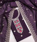 wine silk blend embroidered unstitched dressmaterials 3 pair top bottom dupptaa