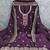 wine silk blend embroidered unstitched dressmaterials 3 pair top bottom dupptaa