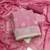 pink georgette embroidered unstitched dressmaterials 3 pair top bottom dupptaa