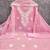 Pink chanderi  embroidered unstitched dressmaterials 3 pair top bottom dupptaa