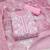 Pink chanderi  embroidered unstitched dressmaterials 3 pair top bottom dupptaa