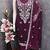 Wine chanderi  embroidered unstitched dressmaterials 3 pair top bottom dupptaa