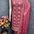 Pink georgette embroidered unstitched dressmaterials 3 pair top bottom dupptaa